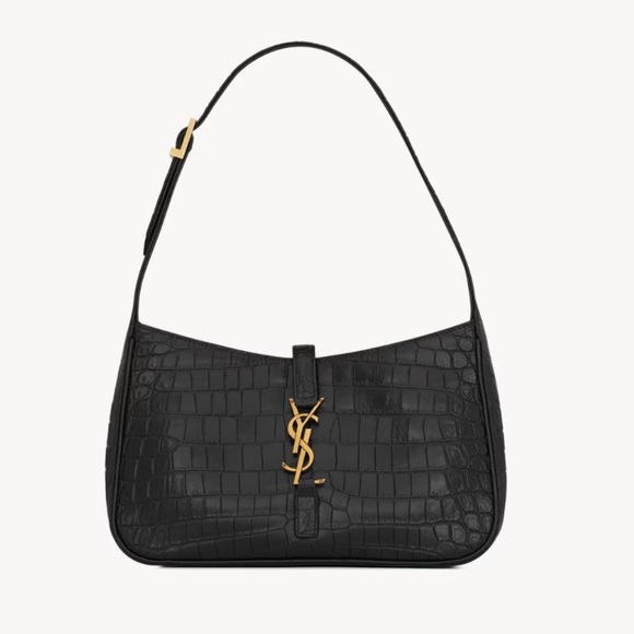 Yves Saint Laurent Le 5 a 7 in Crocodile-Embossed Shiny Leather - Picture 1 of 12